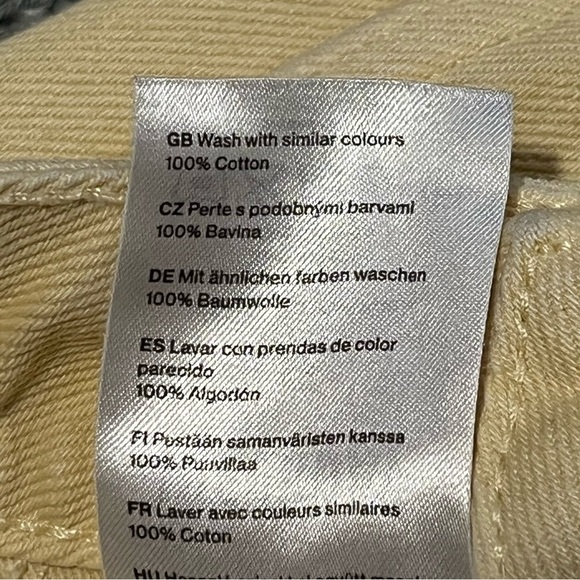 Weekday Jeans Womens Size 34 Yellow Wide Leg High Rise Cropped Vida Denim - Picture 6 of 11